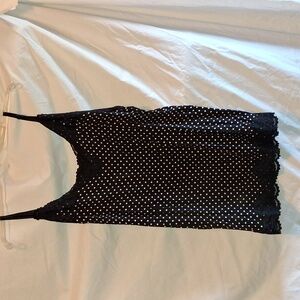 Lane Bryant Plus Size 26/28 black cami with white polka dots